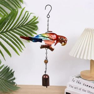 Decorative Figurines Creative Exquisite Birthday Gift Shining For Garden Yard Handicraft Frog Bells Parrot Pendant Metal Crafts Peacock Wind