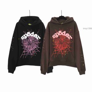 Spider Mens Women Hoodie Sp5der Hoodies Дизайнерские толстовины качество толстовок пара свитер одежду модные костюмы черный белый розовый веб -график PBSV