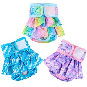 Washable Dog Diapers Female Reusable Highly Absorbent Doggie Diapers Dress Style Durable Leak-Proof Diapers for Dog Period Heat Incontinence Potty Training