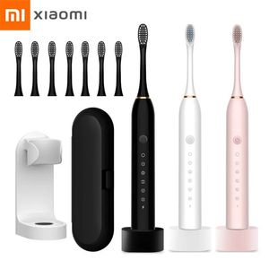 Mijia Ultrassonic Electric Toothbrush Recarregável USB com base 6 Modo 6 Sonic IPX7 Torno de viagem à prova d'água 231222