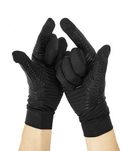 Guanti Five Fingers da uomo in fibra di rame spandex touch screen da corsa sport invernali caldi termici da uomo guanti da calcio in seta 2211191111350