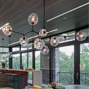 EMS New Globe Glass люстры светильны Nordic Modern люстры освещение светильника Странственная лампа.