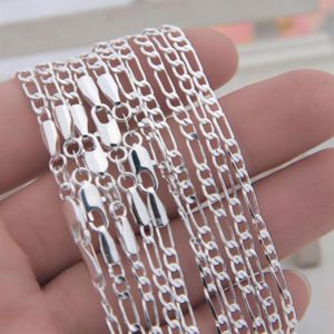 100pcs 925 catene in argento sterling solido 2 mm Womens Figaro Link Necklace 16 30148s