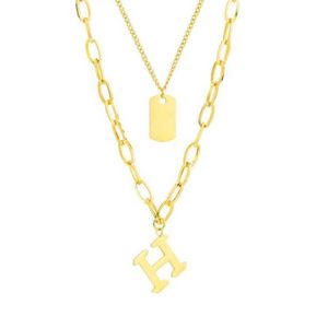 Pendant Necklaces Fashion Stainless Steel Letter h Women Necklace Vintage Kpop Layered Neck Y2k Jewelry Sweater Chain Whole207i