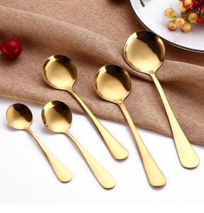 Colher de chá dourado aço inoxidável mini colher de café dourado para chá de leite pequeno utensílio de jantar utensílios de cozinha ferramentas de jantar de cozinha