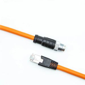 M12-zu-RJ45-Netzwerkkabel, 10 MW hochflexible Schleppkette, 4-adriges, 8-adriges ADX-Kodierungs-Industriekamera-Sensorkabel