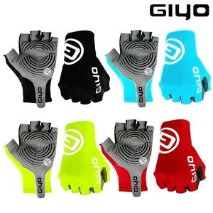 Giyo Half finger Gloves Anti slip Bicycle Mitten Lycra Fabric Men's Cycling Fingerless MTB Road Bike Summer Short 231225