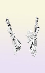 Studs Brilliant Bows Stud Earrings Clear Cz Authentic 925 Sterling Silver Fits European Style Studs Jewelry Andy Jewel 297234CZ2680967