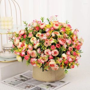 Dekorative Blumen Café Shop Dekoration Simulation Rosen Bündel Seiden Gefühle Valentinstag Geschenk Künstlicher Flila Rose Champagner Blume