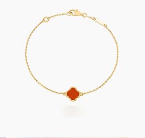 bracelet Four Leaf Clover Charm Bracelets Bangle Chain 18K Gold Agate Shell Mother of Pearl for Wedding Mother Jewelry Women gifts6737274