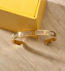 2021 Diamond Gold Bransury Bransoletka dla damskich męskich projektanci Srebrna Biżuteria Modna Miłość Prezent Weddna Para Klasyczna bransoletka wysoka 9068646