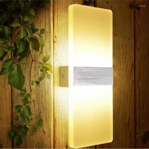 Wall Lamp Fashion LED Modern Acrylic Sconce Foyer Dining Room Bathroom Aisle Background Light Bedroom Study Indoor Lighting