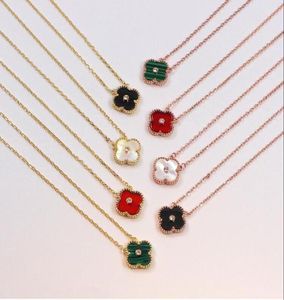Klassisk titanstål hänge halsband 18k guldpläterade fyra blad klöver kvinnor lyckliga halsband örhängen armband designer smycken6744751