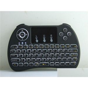 Tangentbord trådlöst bakgrundsbelysta Blacklight Keyboard H9 Fly Air Mouse MTI-Media Remote Control Toucad Handheld For Android TV Box Drop Deliv OTV7K