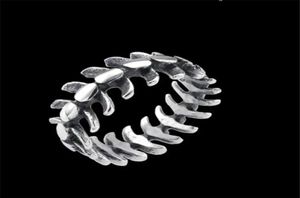 1PC Worldwide Spine Ring 316L Rostfritt stål Band Party Fashion Jewelry Cool Fish Bone Unisex Ring6666335