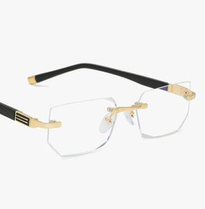 Novos óculos de leitura para presbiopia, lentes de vidro transparente unissex, sem aro, antiazul, armação de óculos de força 11597048