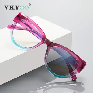 Solglasögon VKYEE Women Cat Eye Pochromic Anti Blue Light Reading Glasses Fashion Myopia Hyperopia recept Optiska glasögon 2156