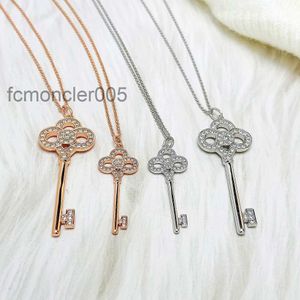 Necklace Jewelry Sterling Silver S925 Full Diamond Crown Key Pendant with Personalized Versatile Keychain HUY5