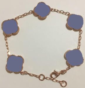 6 Colors Fashion Classic 4Four Leaf Clover Charm Bracelets Bangle Chain 18K Gold Agate Shell bijoux for mens womens Wedding Mothe9287687
