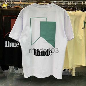 Solto Casual Rhude Camisetas Homens Mulher Geometria Clássica Carta Impressão Manga Curta Primavera Verão Alta Qualidade Novo Top Tee Yk68 304J 304J U7MY 4PLR ZWV8 M0FA