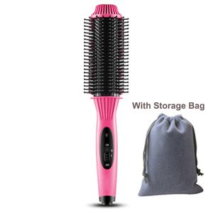 Hår 2 i 1 kamrätare Våt torrrätning Curler Brush Fast Heat Styling Tool 231225