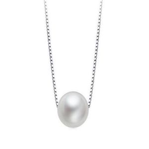 Prosty naszyjnik wiszący Mother Pearl z prawdziwym 925 srebrnym łańcuchem pudełek Elegancka biżuteria dla kobiet dziewczęta 270V