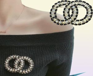 2021 new style hollow black leather braided letters brooch rhinestone pearl brass material fashion elegant jewelry37586393572116