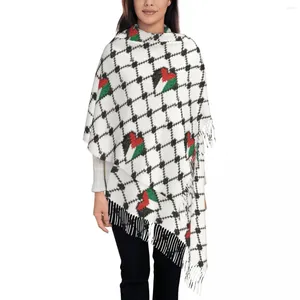 スカーフレディースタッセルスカーフハートパレスチナ旗ケフィエは大規模な冬のショールラップパレスチナハッタクフィヤギフトパシュミナ