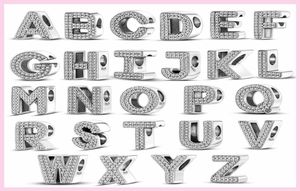 925 Silber Fit Charm 925 Armband Alphabet Perle Initialen Buchstaben Charms Set Anhänger DIY Feine Perlen Schmuck1344673