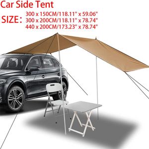 Barınaklar 210D Kaplama Oxford SUV Araba Yan Tente Çatı Çadır Su Geçirmez Dış Mekan Kampı Çadır Kanopisi 300*150/300*200/440*200cm