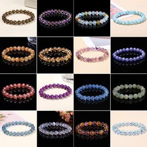 Strand JD Natural Stone Citrine Charoite Fluorite Bead Armband Women Charm Fine Gemstone Stretch Energy Healing Bangles smycken