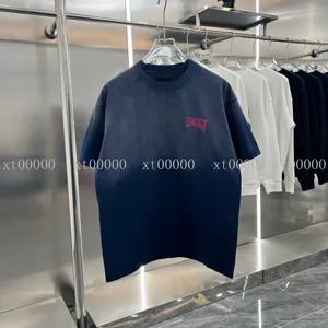 23SS Tasarımcı Mektup Baskı Tişörtleri Tee Sweatshirt Moda Yüksek Sokak Kısa Kollu Yaz Günlük Tişört Nefes Alabilir Erkekler Kadın Mürettebat Boyun Tees Elbiseleri Wo 35000