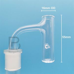 16mmOD Finger Quartz Banger Pleine Soudure Bord Biseauté 10mm 14mm Clous Dab Sans Soudure À 90 Degrés Avec Joint Givré Tout En Un Pour Bongs D'eau En Verre Dab Rigs En Gros