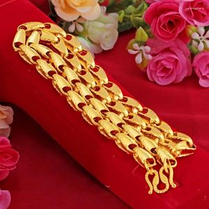 Wisiorki 999 Złoty łańcuch plisowany mężczyźni grube krawężniki kubańskie dławiki linku vintage naszyjnik dla kobiet prezenty biżuterii 2023
