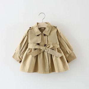 Mädchen Mantel Kinder Jacke Kinder Kleidung Frühling Herbst Koreanischen Stil Nette Lange Graben Baby Mädchen Windjacke 231225