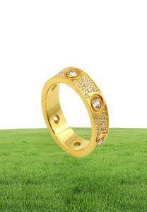 Najwyższa jakość 316L Tytan Stalowe Pierścienie miłosne miłośniki Pierścienie zespołu wielkość dla kobiet i mężczyzn w szerokości 6 mm z trzema liniami Diamentowa biżuteria 9079319