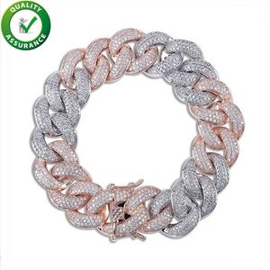 Designer Armband Hüfthop Schmuck Männer vereisert Armband Bling Diamond Tennis Armbänder Luxus Bangle Love Charm Cuban Link Kette A2196