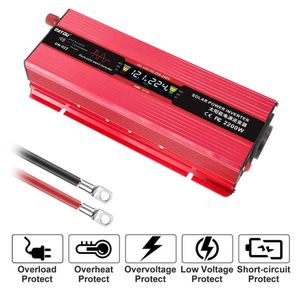 Инвертор Pure Sine Wave Inverter DC 12V в AC 110V 220V 2000 Вт Трансформатор Трансформатор Солнечный преобразователь ЖК -дисплей 5V 2.1A USB интерфейс USB