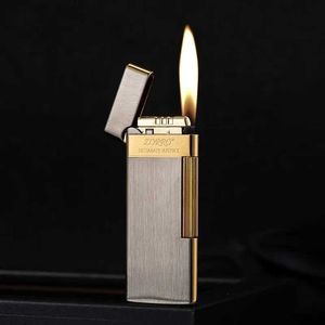 ZORRO New Slim Lightweight Wheel Side Fire mm Brass Refillable Inflatable Lighter Gift Smoking Accessories Men's Gadgets