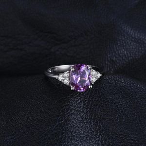 Jewelrypa 3CT作成アレクサンドライトサファイアリング925女性婚約指輪銀925ジェムストーン254dのためのスターリングシルバーリング