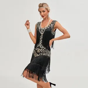 Vestidos casuais 1920s art déco gatsby fantasia flapper vestido pavão pavão lantejoulas de casamento com dama