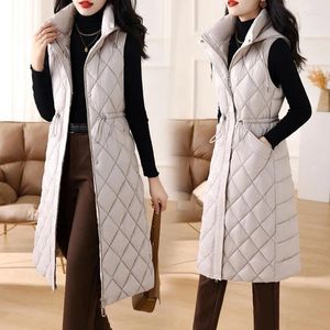 Women's Vests 2023 Winter Fashion Korean Version Of The Long Cotton Sleeveless Vest Hooded Down Undershirt Thickened Jacket