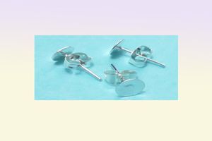 30pcs Earring accessories studs blank base setting tray wButterfly earrings back Stopper flat head Pins Needles Posts Gluing on9679114