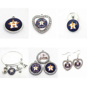 Armband baseball sport charms houston dingle charms diy armband halsband örhängen snap knapp smycken hängande charm