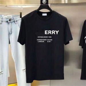 Erkek Marka T-Shirt Yazı Baskı Moda Yuvarlak Boyun Siyah Beyaz Kısa Kollu Giyim Kadın Gömlek Büyük Giysiler Tasarımcısı Yüksek Kaliteli Saf Pamuk Nefes Alabilir