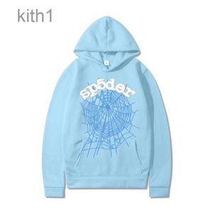 Felpa con cappuccio da uomo Sky Blue SP5der Hoodie Men Women 1 Hip Hop Young Thug Spider World World 555555 Stampa Pullover Pullover Light N0IP