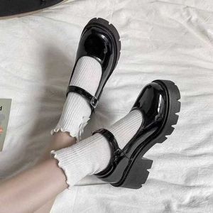 Classy Dress Shoes Mary Jane Women Thick Soled Jk Uniform Sponge Cake Small Leather Versatile Shallow Sole