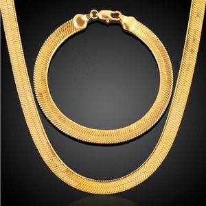 Uomini donne hip hop punk 18k oro vera oro placcata 7 10 mm di moda spessa catena di serpente collane set di gioielli di gioielli in costume318h