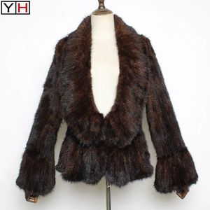 Jackets New Style Women Women Genuine Mink Fur Jacket Coat Chat