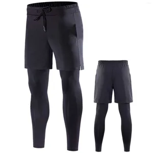 Men's Pants Fall And Winter Solid Color Elastic Quick Drying Leggings Sweat Basketball Adult Locking Divided Men